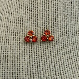 Sparkling Orange Stud Earrings